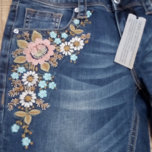 Grace in LA Women's Jeans 27 Bootcut Embellished Embroidered - Picture 2 of 11